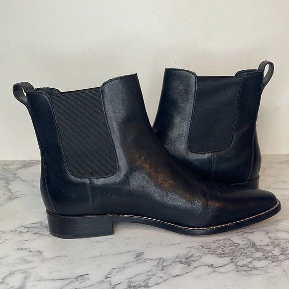 J. Crew Black Leather Chelsea Boot 7 - Picture 5 of 8